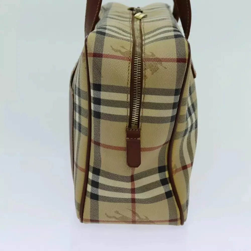 BURBERRY Nova Check Shoulder Bag PVC Leather Beige Auth - Picture 3 of 7